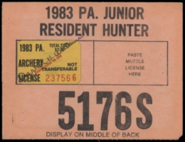 Picture of 1983 Pennsylvania Junior Resident Hunter License