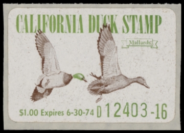 Picture of 1973 California Duck Stamp