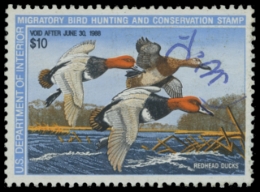 Picture of RW54 1987 Duck Stamp. Used. F-VF 
