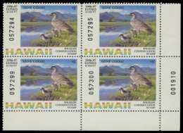 Picture of 1996 Hawaii Duck Stamp - First of State. Block of 4
