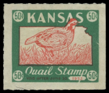 Picture of 1951 Kansas Kansas Quail Stamp