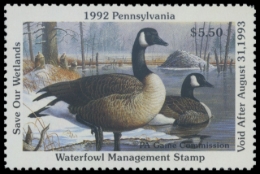 Picture of 1992 Pennsylvania Duck Stamp