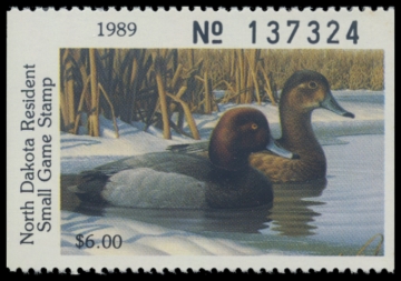 Picture of 1989 North Dakota Duck Stamp Hunter Type