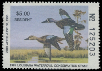 Picture of 1989 Louisiana Duck Stamp - First of State