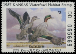Picture of 1987 Kansas Duck Stamp - First of State