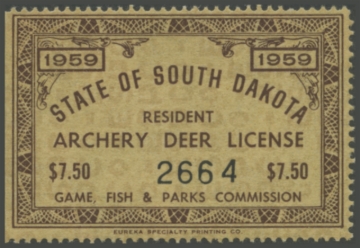 Picture of 1959 South Dakota UNKNOWN STAMP