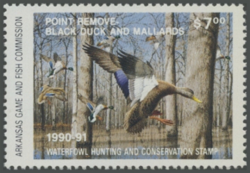 Picture of 1990 Arkansas Duck Stamp Hunter Type