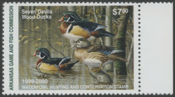 Picture of 1999 Arkansas Duck Stamp. Hunter Type