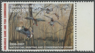 Picture of 2006 Arkansas Duck Stamp. NR Hunter Type